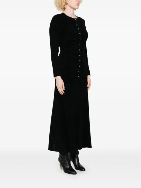 SANDRO button-detailed knitted maxi dress - Black - zdjęcie produktu nr 2