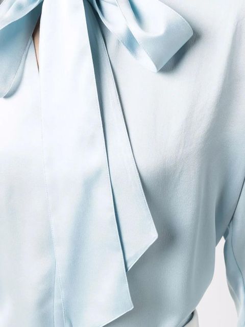 Lanvin ribbon-fastened silk blouse - Blue - zdjęcie produktu nr 2
