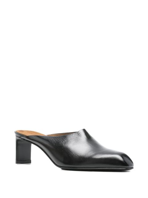 KHAITE square-toe heeled mules - Black
