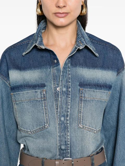 Victoria Beckham classic-collar denim shirt - Blue