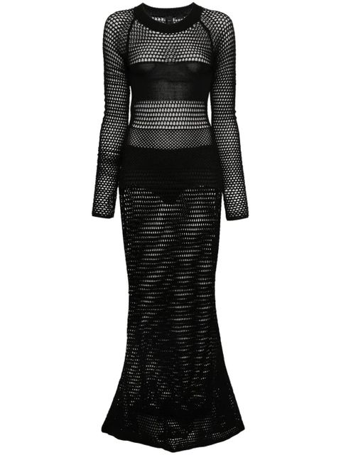 PINKO open-knit long dress - Black - zdjęcie produktu nr 1