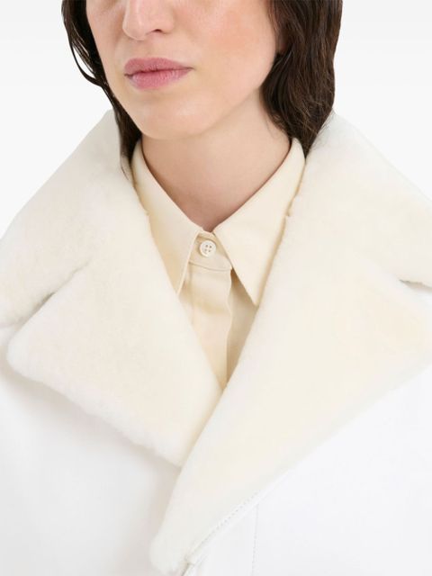 Marni belted leather coat - White