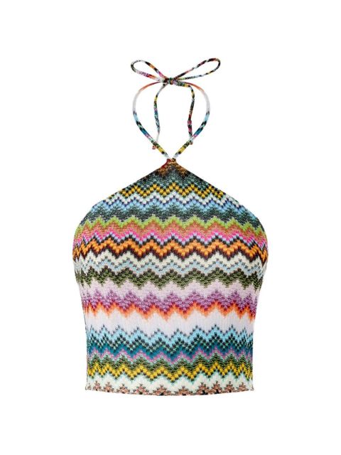 Missoni zigzag-pattern halter-neck top - Green - zdjęcie produktu nr 1