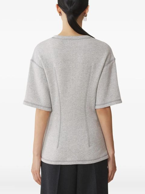 Lanvin button-detailed short-sleeve top - Grey