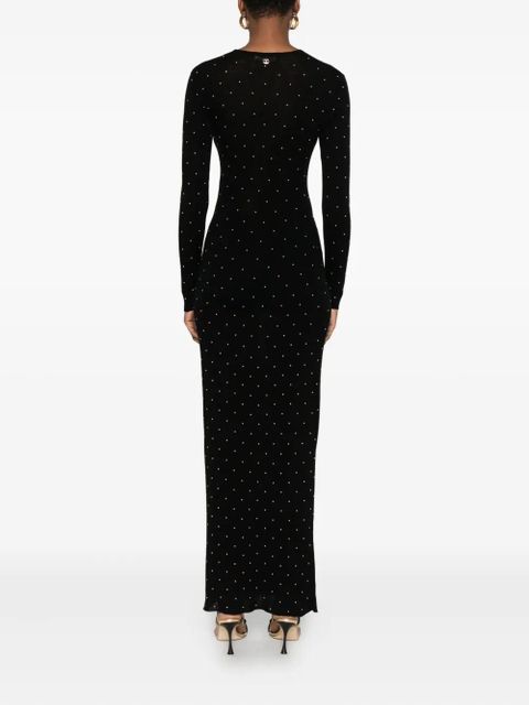 Rabanne bead-embellished long-sleeve maxi dress - Black