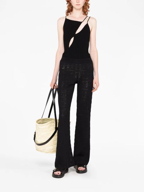 Givenchy logo intarsia-knit flared trousers - Black - zdjęcie produktu nr 2