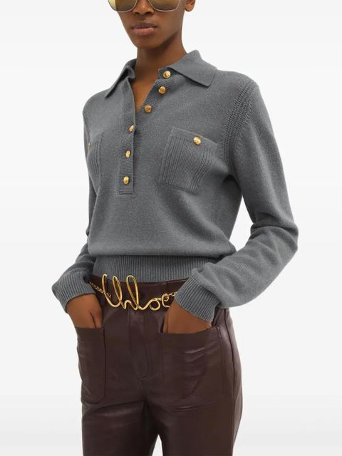 Chloé wool-cashmere polo-neck jumper - Grey