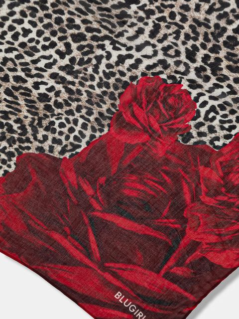 Blugirl Blumarine chusta z domieszką wełny damski kolor bordowy wzorzysty PF5017.T0300 - zdjęcie produktu nr 2