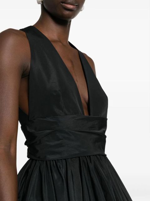 PINKO V-neck pleated dress - Black