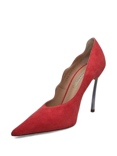 Casadei scalloped stiletto pumps - Red