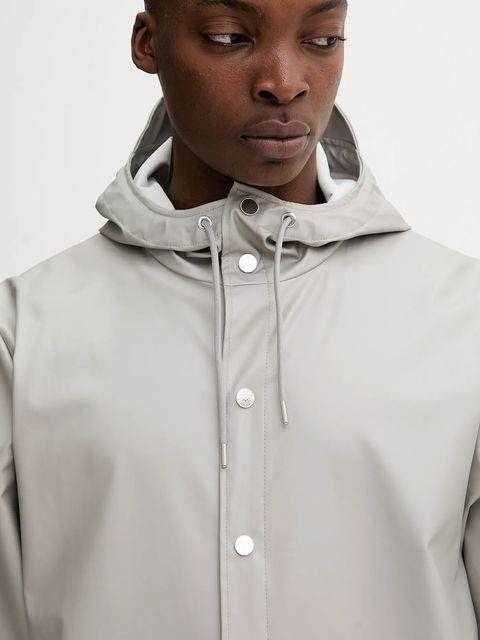 Rains kurtka 12020 Long Jacket kolor szary przejściowa 12020