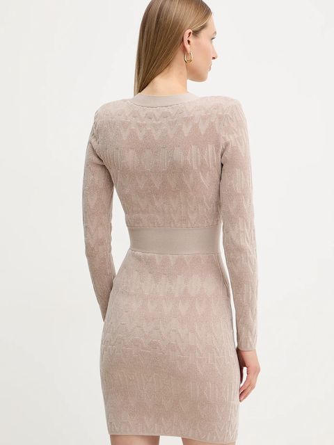 Marciano by Guess sukienka ADELE kolor beżowy mini dopasowana 5BGK04 5661Z