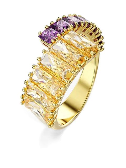 Swarovski Matrix baguette-cut gold ring