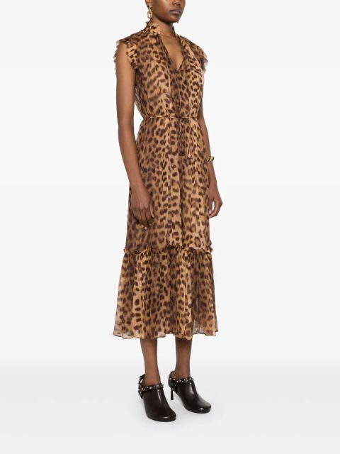 ZIMMERMANN Crush Flutter midi dress - Brown
