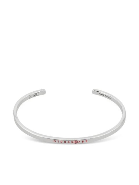 MM6 Maison Margiela numbers-motif cuff bracelet - Silver - zdjęcie produktu nr 1