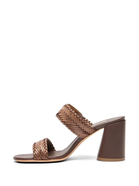 Casadei Kenya woven buckle mules - Brown