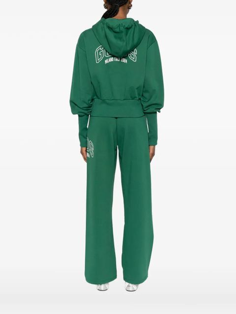 GCDS zip-up logo-print hoodie - Green