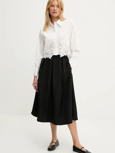 Answear.LAB spódnica kolor czarny midi rozkloszowana