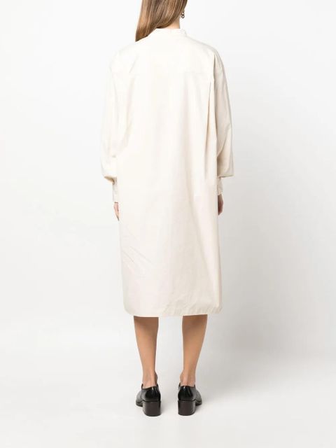 LEMAIRE band-collar cotton shirtdress - Neutrals