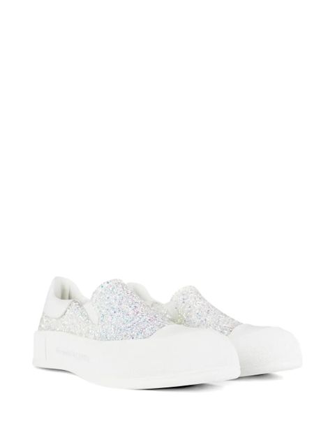 Alexander McQueen glitter slip-on sneakers - White - zdjęcie produktu nr 2