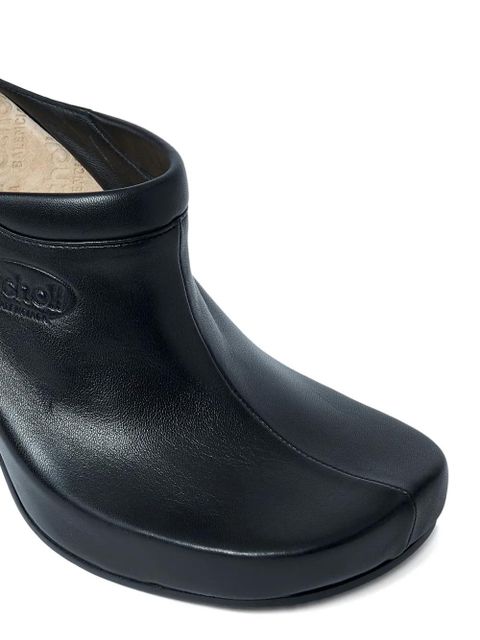 Balenciaga debossed logo heeled mules - Black