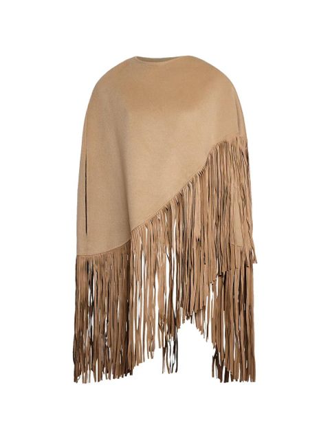 Yves Salomon asymmetrical fringed cape - Brown - zdjęcie produktu nr 1