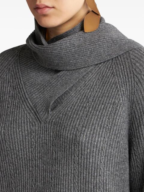 ETRO cashmere scarf sweater - Grey