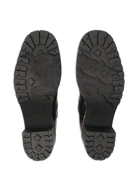 Burberry 85mm check-trim boots - Black