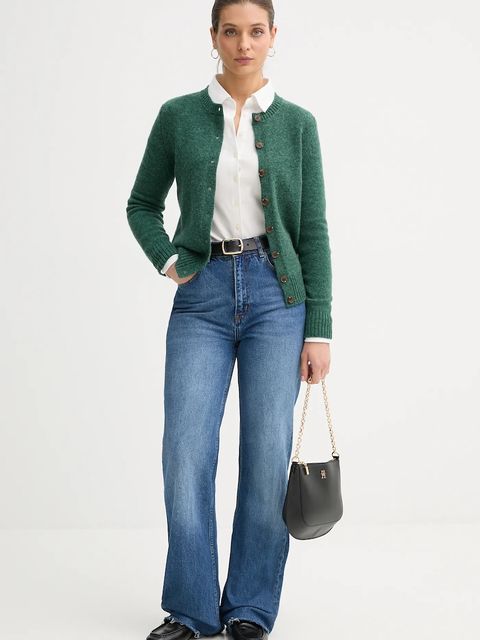 United Colors of Benetton kardigan wełniany kolor zielony 103ME500L - zdjęcie produktu nr 2