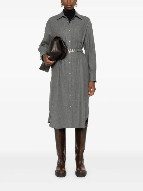 Moncler logo-patch shirt dress - Grey - zdjęcie produktu nr 2