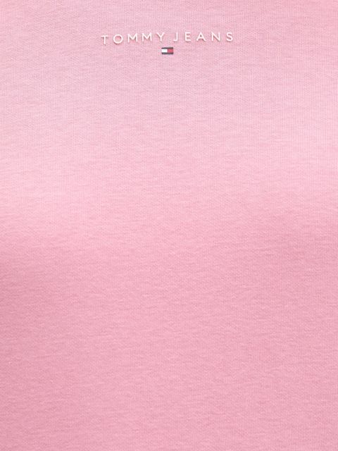 Tommy Jeans bluza damska kolor różowy z kapturem z nadrukiem DW0DW21963