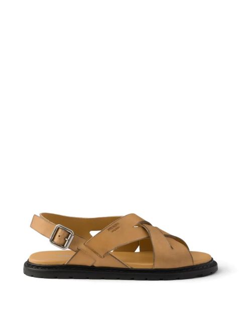 Prada Antiqued leather sandals - Neutrals - zdjęcie produktu nr 1