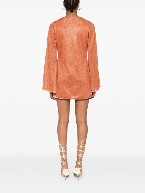 Oséree lurex-detail mini dress - Orange