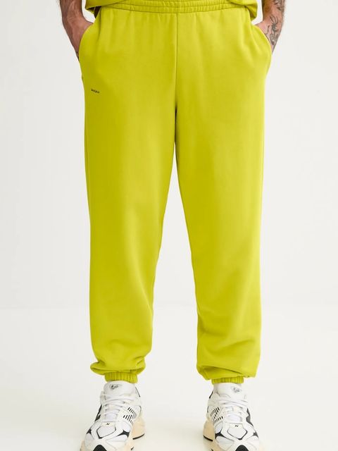 Pangaia spodnie dresowe bawełniane kolor zielony gładkie 10000295 - zdjęcie produktu nr 2