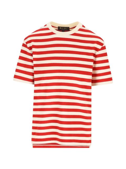 Loro Piana striped crew-neck T-shirt - Red - zdjęcie produktu nr 1