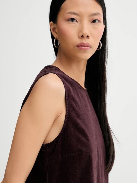 Marc O'Polo sukienka welurowa kolor czerwony mini rozkloszowana 511096821331