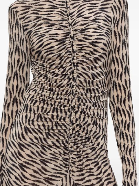 Ulla Johnson Ida long-sleeve ruched turtleneck maxi dress - Neutrals