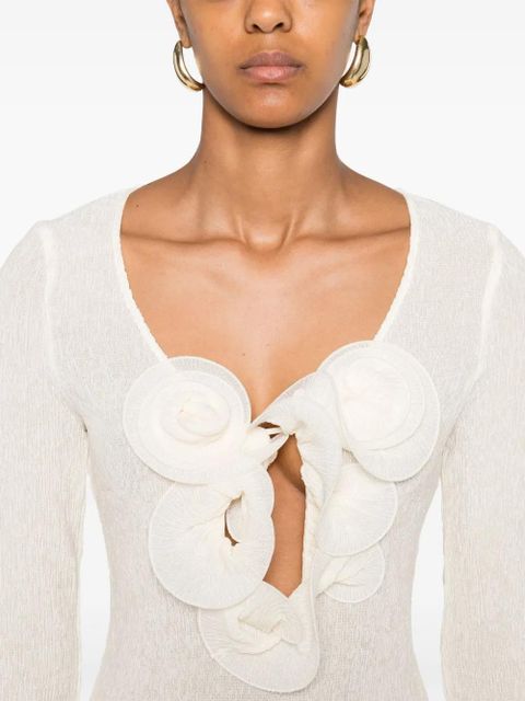 Magda Butrym floral-appliqué maxi dress - White