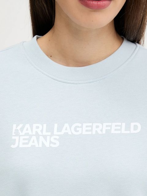 Karl Lagerfeld Jeans bluza damska kolor niebieski z nadrukiem A1W20005