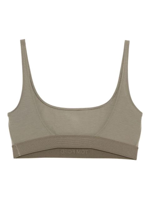 TOM FORD logo-embroidered bra - Green - zdjęcie produktu nr 2