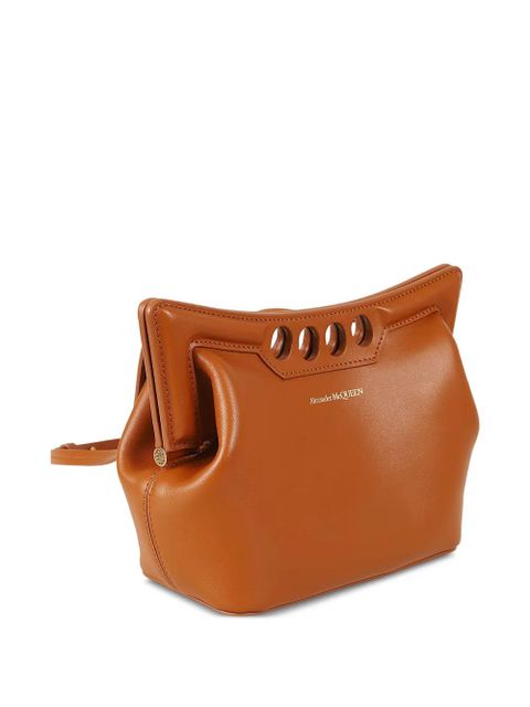 Alexander McQueen cutout leather mini bag - Brown