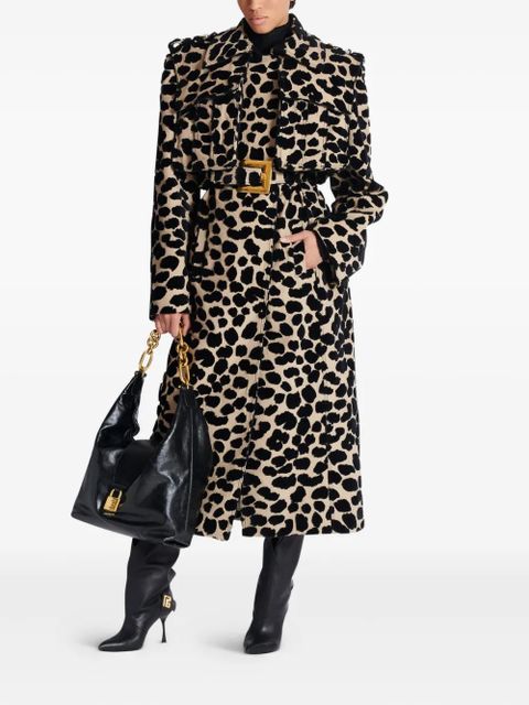 Balmain leopard-print belted trench coat - Neutrals - zdjęcie produktu nr 2