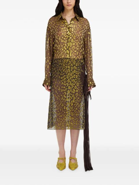 Ferragamo Devoré georgette shirt - Brown - zdjęcie produktu nr 2