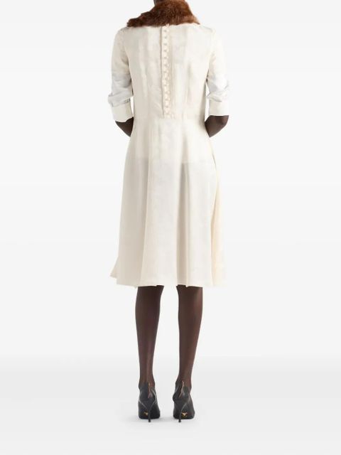 Prada floral jacquard midi dress - Neutrals