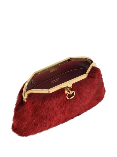 Dolce & Gabbana Amanda handbag in sheepskin and crocodile leather - Red