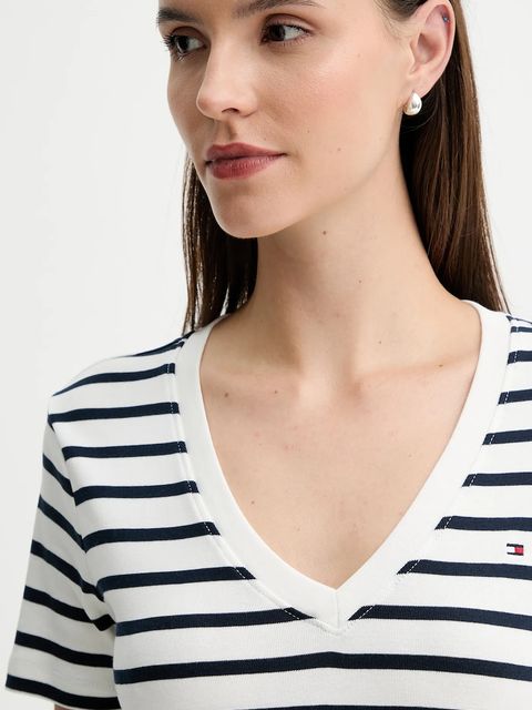 Tommy Hilfiger t-shirt bawełniany damski kolor granatowy WW0WW40584