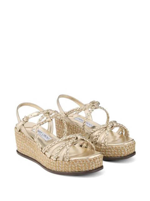 Jimmy Choo Nyra 60 braided wedge sandals - Gold - zdjęcie produktu nr 2