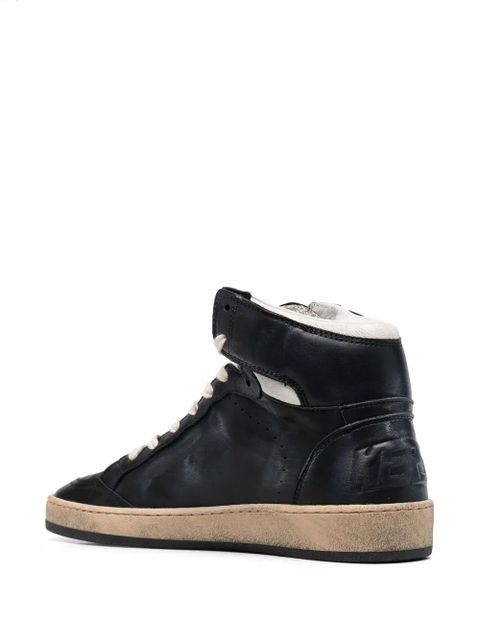 Golden Goose logo-print high-top suede sneakers - Black