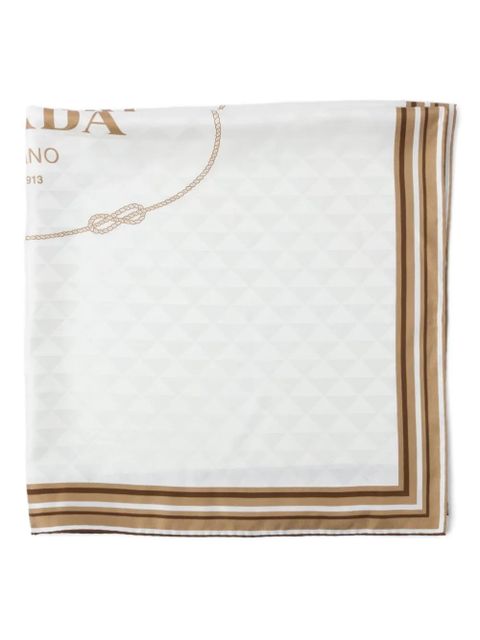 Prada printed silk scarf - Neutrals
