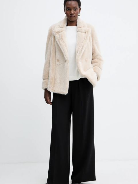 Twinset płaszcz kolor beżowy 252TT2154